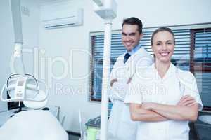 Portrait of smiling dentists