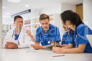 Medical students sitting and talking