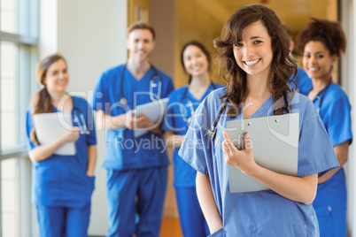 Medical students smiling at the camera