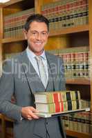 Lawyer reading book in the law library