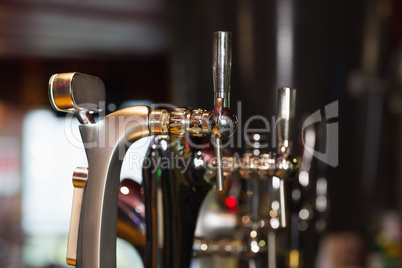 Beer pumps in a row