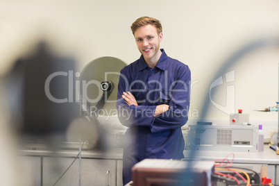 Engineering student smiling at camera