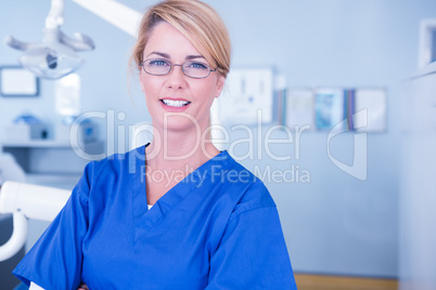 Portait of a dentist smiling at camera