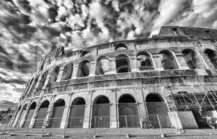 Rome, Italy. Magnificence of Colosseum on a beautiful sunny day