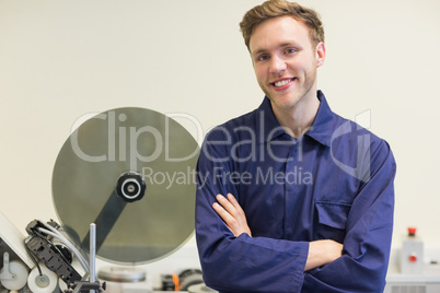 Engineering student smiling at camera