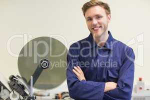 Engineering student smiling at camera