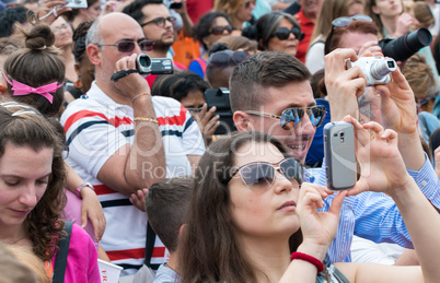 ROME - MAY 18, 2014: The crowd is waiting in St. Peter Square be