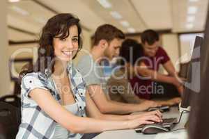 Classmates working in the computer room