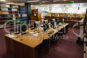 Computer desks in the library