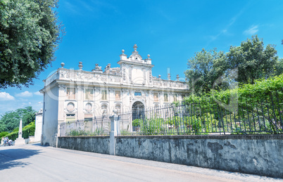 Nature and architecture in Villa Borghese city park, Rome