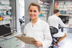 Pharmacy intern smiling at camera