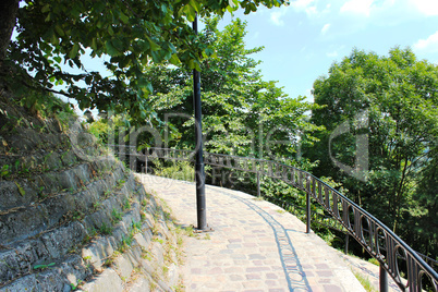 beautiful stony path in Lviv city