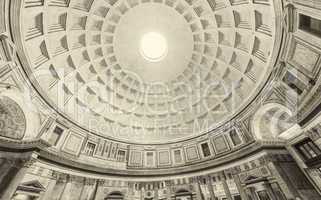Internal part of dome in Pantheon, Rome, Italy