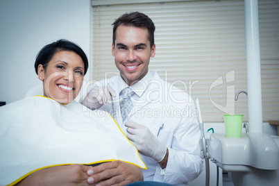 Smiling woman waiting for dental exam