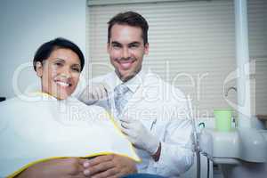Smiling woman waiting for dental exam