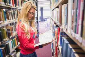 Mature student studying in the library