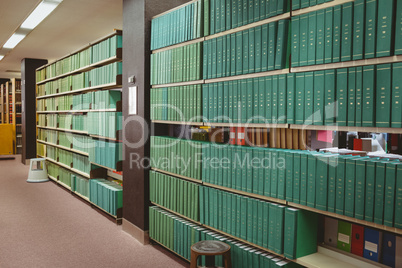 Close up of a bookshelf