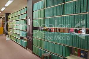 Close up of a bookshelf