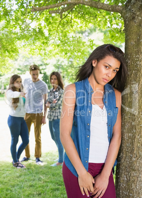 Lonely student being bullied by her peers