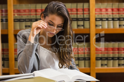 Pretty lawyer in the law library