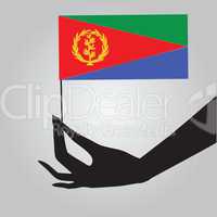 Hand with flag Eritrea