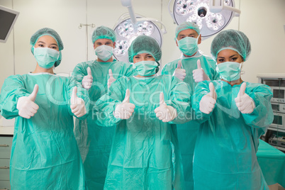 Medical students in operating theater