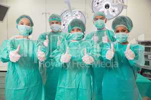 Medical students in operating theater