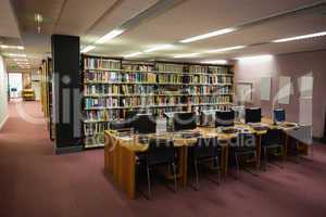 Computer desks in the library