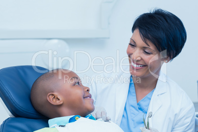 Smiling boy waiting for dental exam