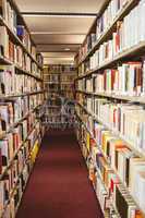 Close up of a bookshelf