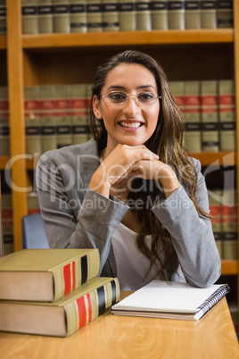 Pretty lawyer in the law library