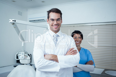 Portrait of smiling dentists