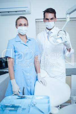 Portrait of dentists wearing surgical masks