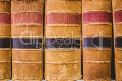 Close up of old books