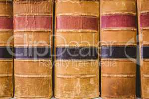 Close up of old books