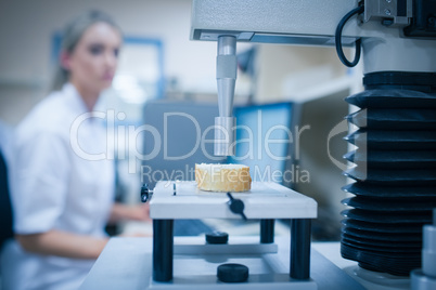 Food scientist using technology to analyse bread