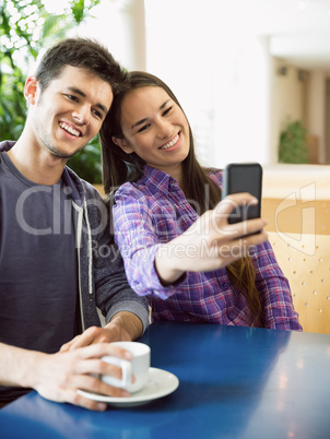 Young students taking a selfie