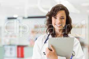 Pretty medical student smiling at camera