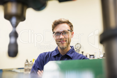 Engineering student smiling at camera