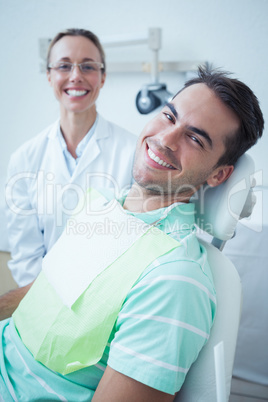 Smiling young man waiting for dental exam