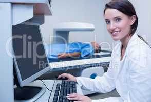 Portrait of a smiling doctor in radiography room