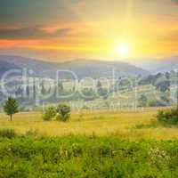 beautiful mountain landscape and sunrise