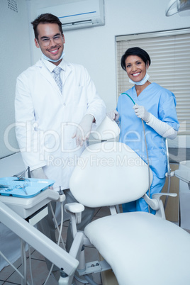 Portrait of smiling dentists