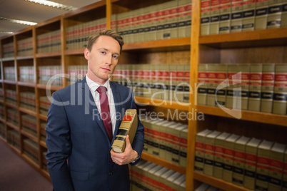 Handsome lawyer in the law library