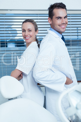 Portrait of smiling dentists