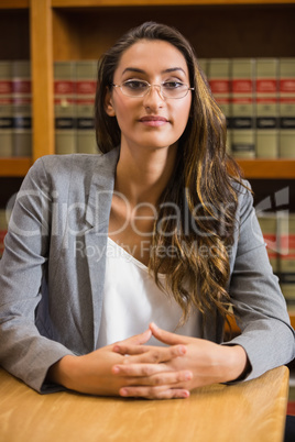 Pretty lawyer in the law library