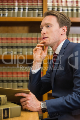 Handsome lawyer in the law library