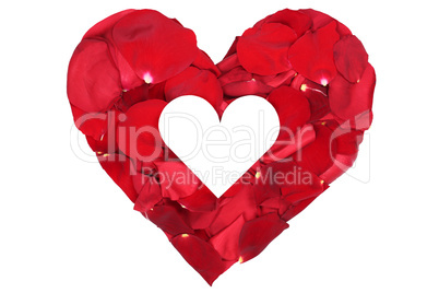 Herz aus Blüten von Rose Thema Liebe zum Valentinstag oder Mutt