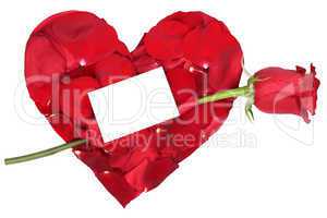 Herz mit Rose Thema Liebe zum Valentinstag, Hochzeit oder Mutter