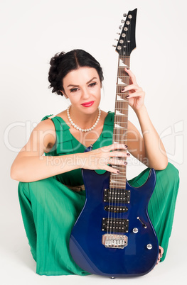 Pretty woman with guitar